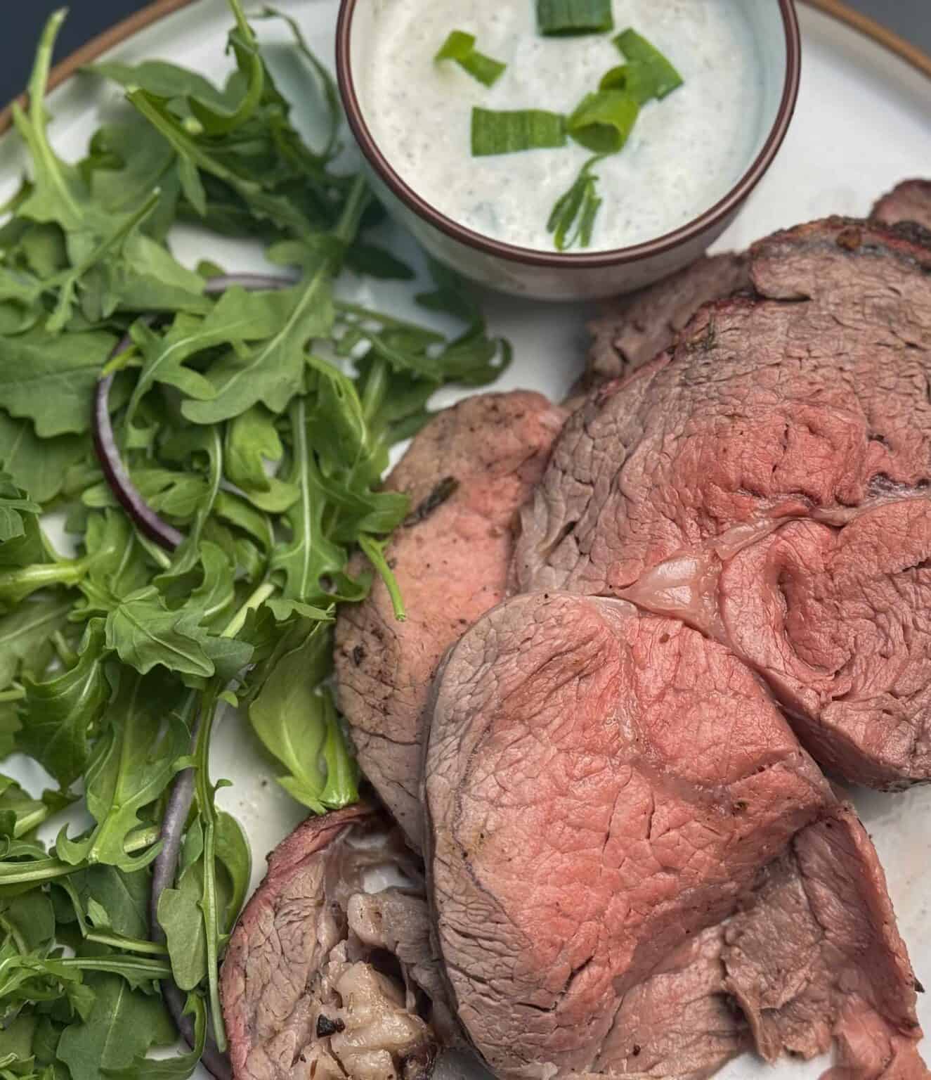 Easy Smoked Ribeye Roast on Traeger with Horseradish Sauce