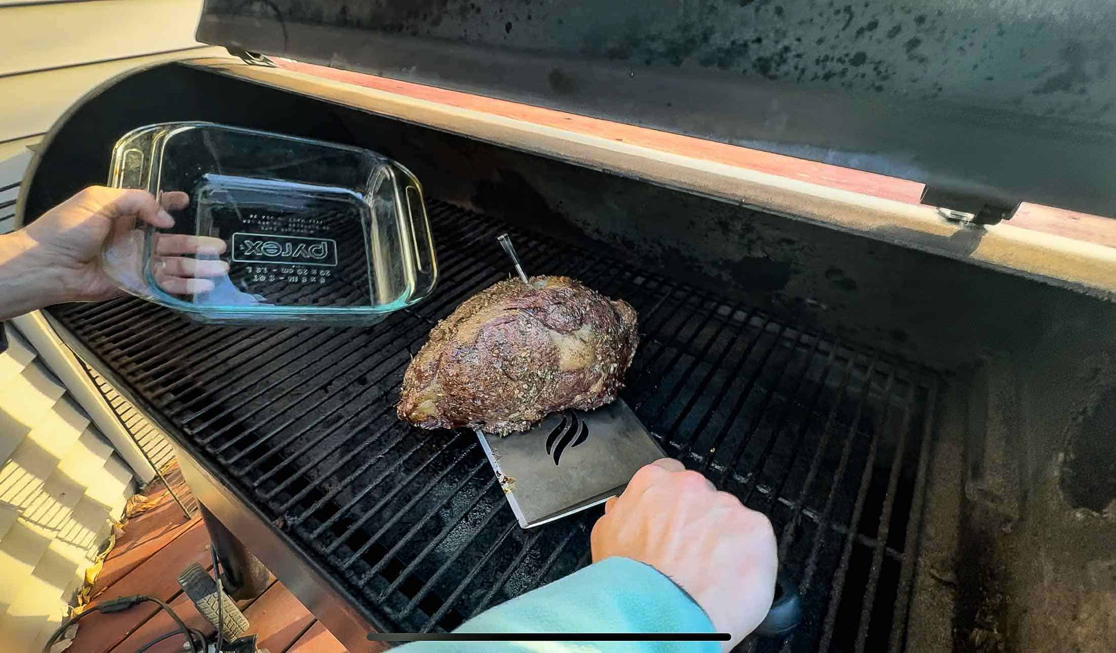removing ribeye roast from traeger.