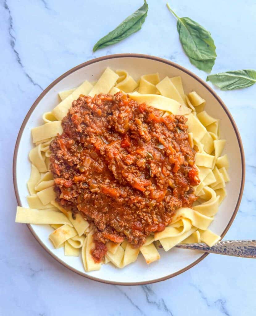 Easy Homemade Bison Bolognese - The Sweet, Simple Things